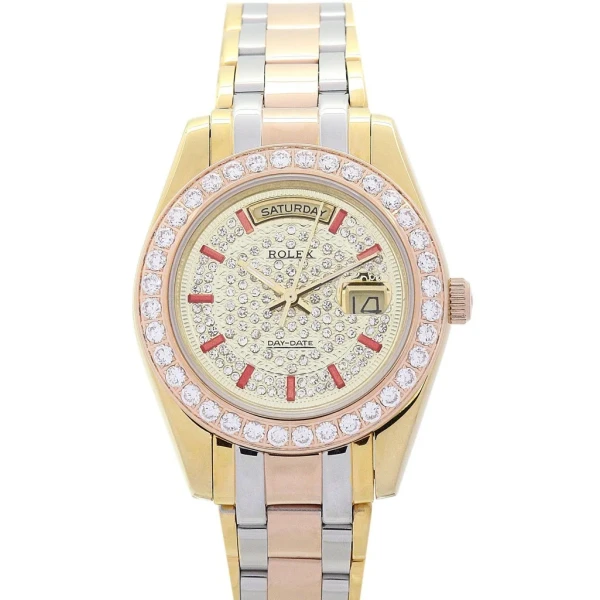 Replica Rolex Day-Date Yellow gold with Diamonds Dial 118346 36 mm
