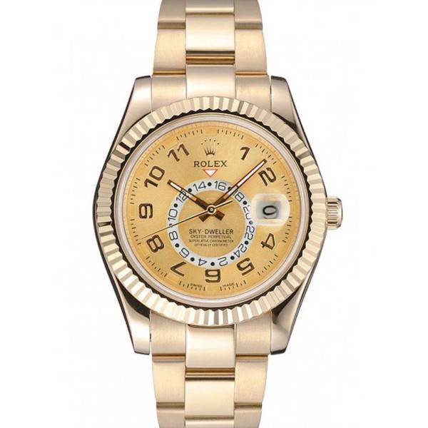 Replica Rolex Sky-Dweller Gold Dial 80243
