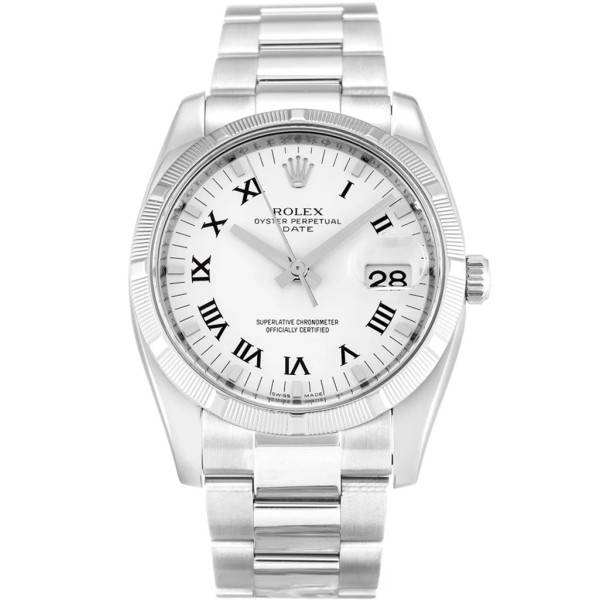 Replica Rolex Oyster Perpetual Date White Dial 115210 34 mm