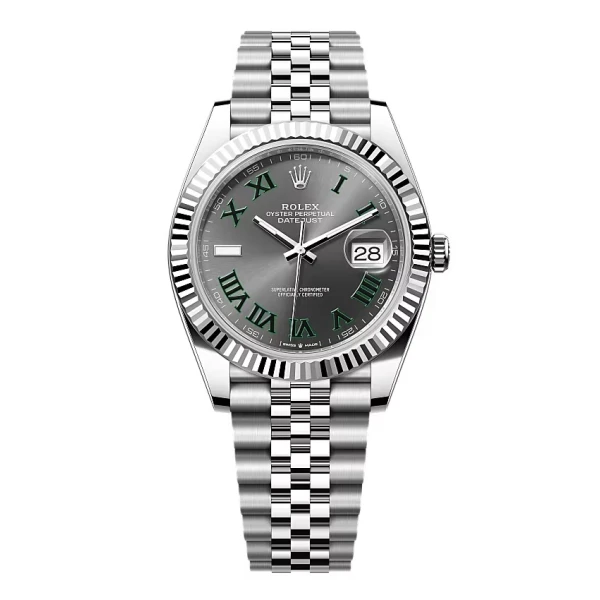 Rolex Datejust Rhodium Dial 126334 “Wimbledon” Flutted/Jubilee 41 mm