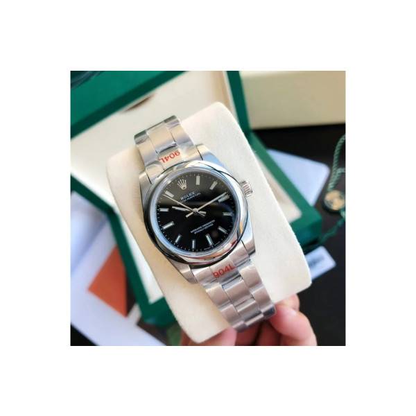 Replica Rolex Oyster Perpetual SS/SS Black/Stk 31/41 mm