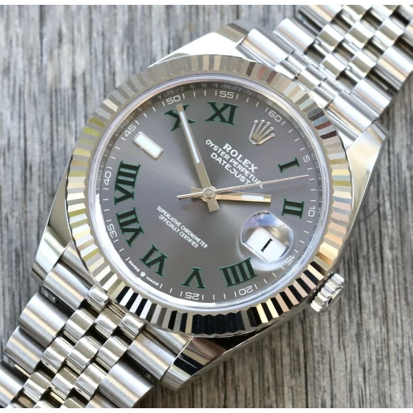 Rolex Datejust Rhodium Dial 126334 “Wimbledon” Flutted/Jubilee 41 mm