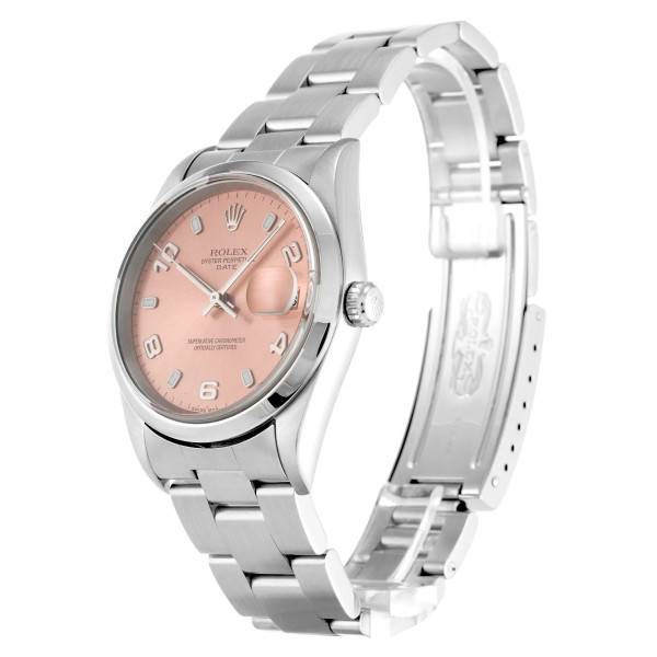 Replica Rolex Oyster Perpetual Date Salmon Dial 15200 34 mm