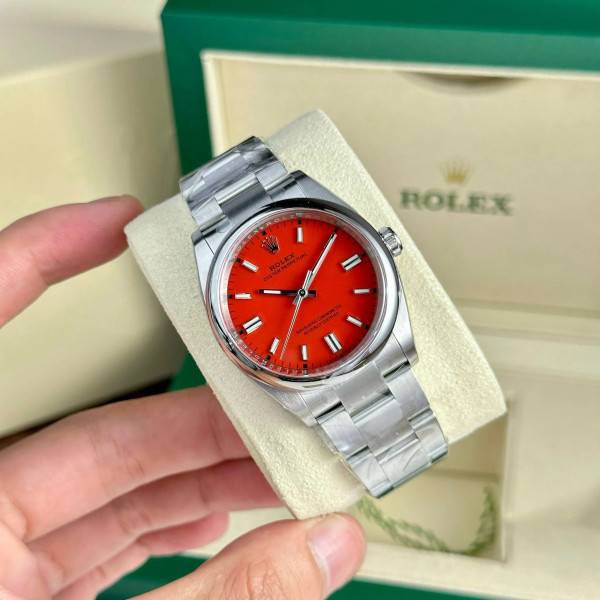 Replica Rolex Oyster Perpetual Lady Coral Red Dial 126000 36 mm