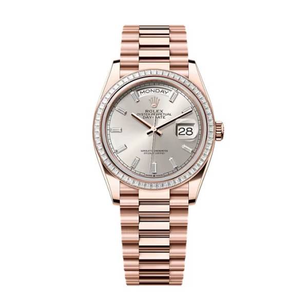 Superclone Rolex Day-Date Silver Dial 128395tbr-0030 36 mm