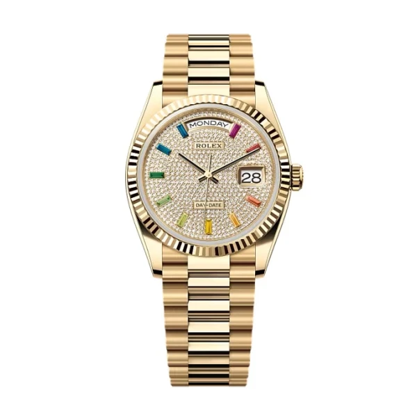 Superclone Rolex Day-Date Diamond-Paved Dial 128238-0051 36 mm