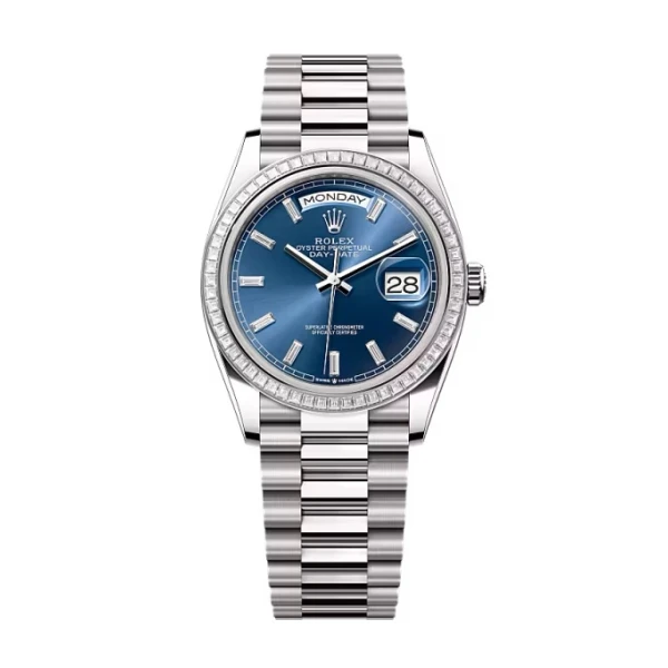 Superclone Rolex Day-Date Bright Blue Diamond Dial 128399tbr-0027 36 mm