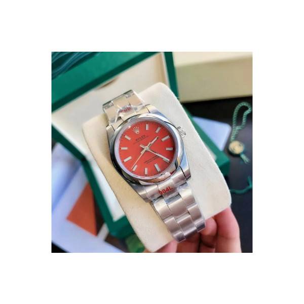Replica Rolex Oyster Perpetual SS/SS Red/Stk 31/41 mm