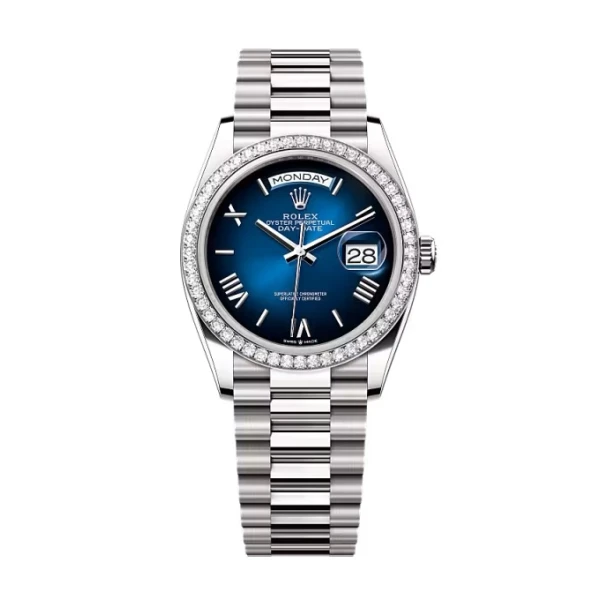 Superclone Rolex Day-Date Blue Ombré Dial 128349rbr-0047 36 mm