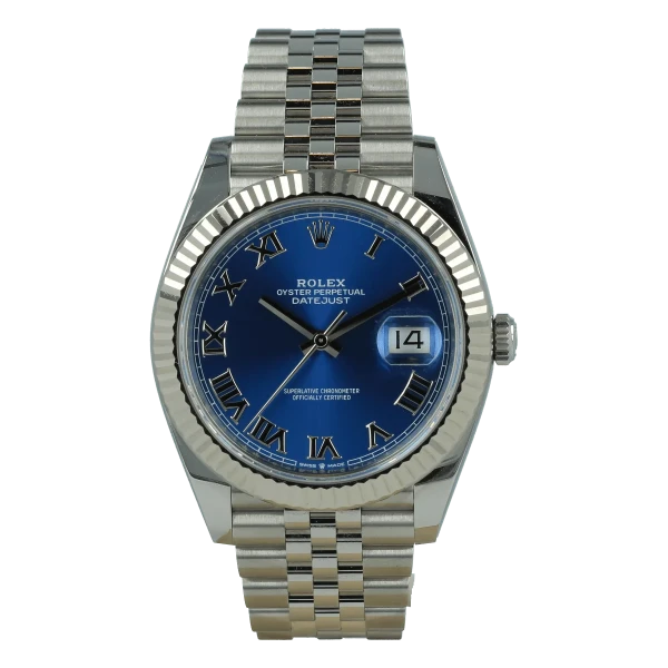 Replica Rolex Datejust Blue Dial 126334 Jubilee Roman Dials 41 mm
