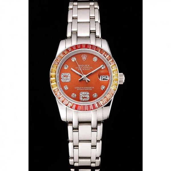 Replica Rolex Datejust Orange Dial REP016821 33 mm