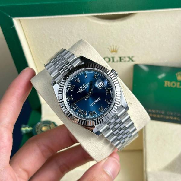 Replica Rolex Datejust Blue Dial 126334 Jubilee Roman Dials 41 mm