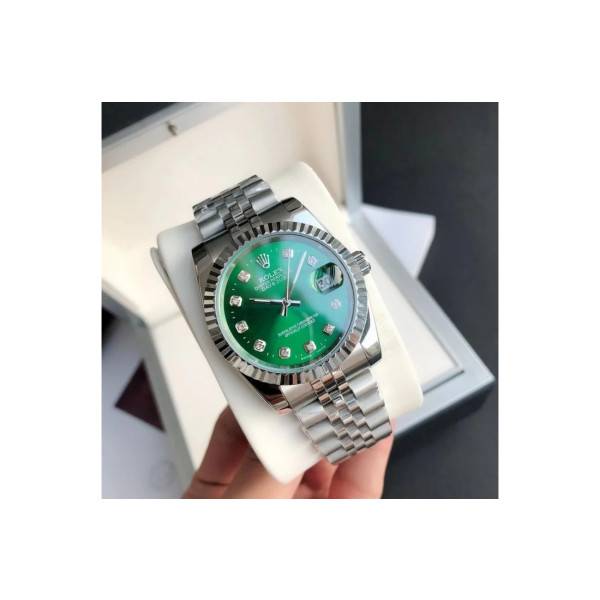 Replica Rolex Datejust SS/SS Jub Green/Dia 36/28 mm