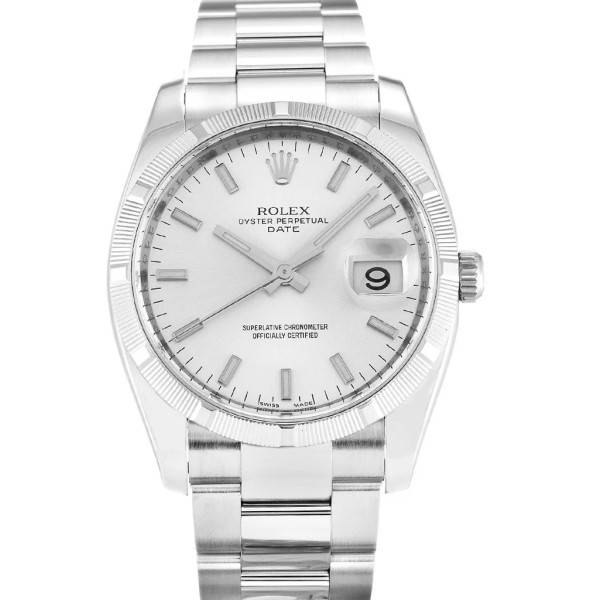 Replica Rolex Oyster Perpetual Date Silver Dial 115210 34 mm
