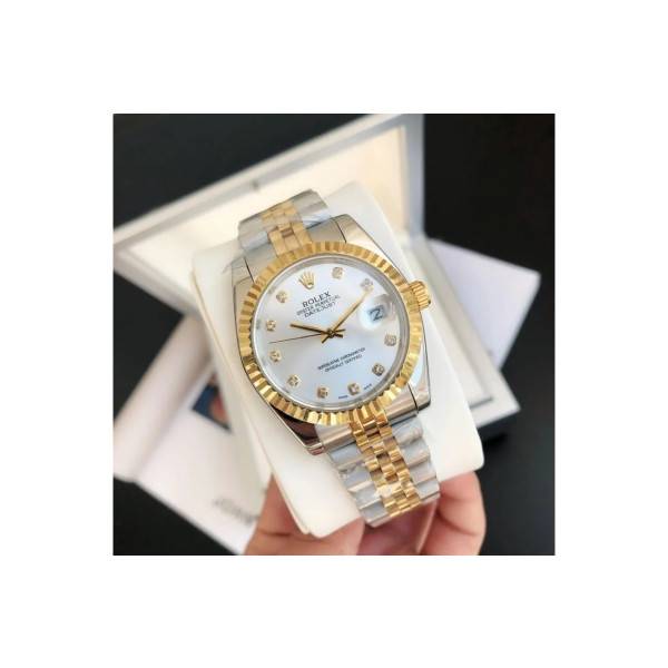 Replica Rolex Datejust RG/SS Jub Sliver/Dia 36/28 mm