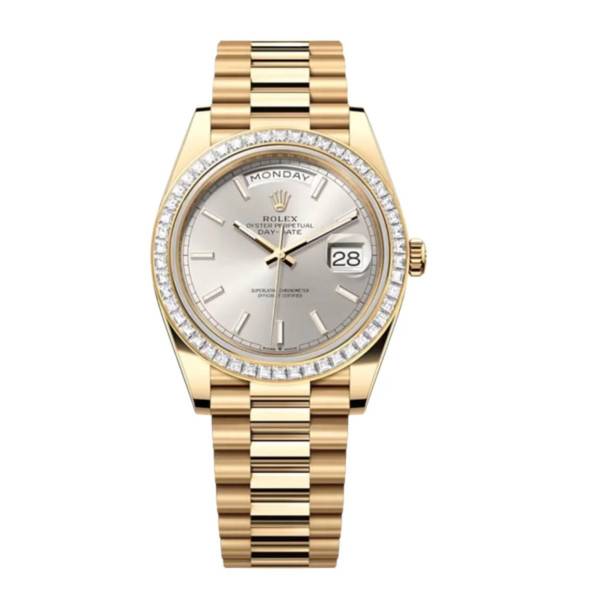 Superclone Rolex Day-Date Silver Dial 228398TBR 40 mm