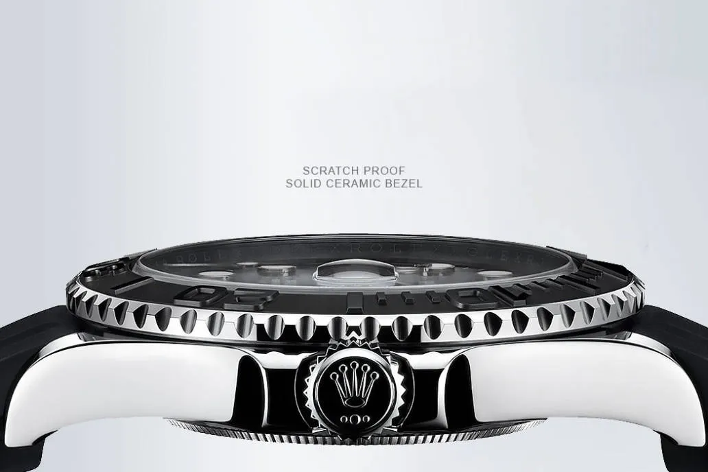 Scratch-proof Cerachrom ceramic bezel bottom view &ndash; 2025