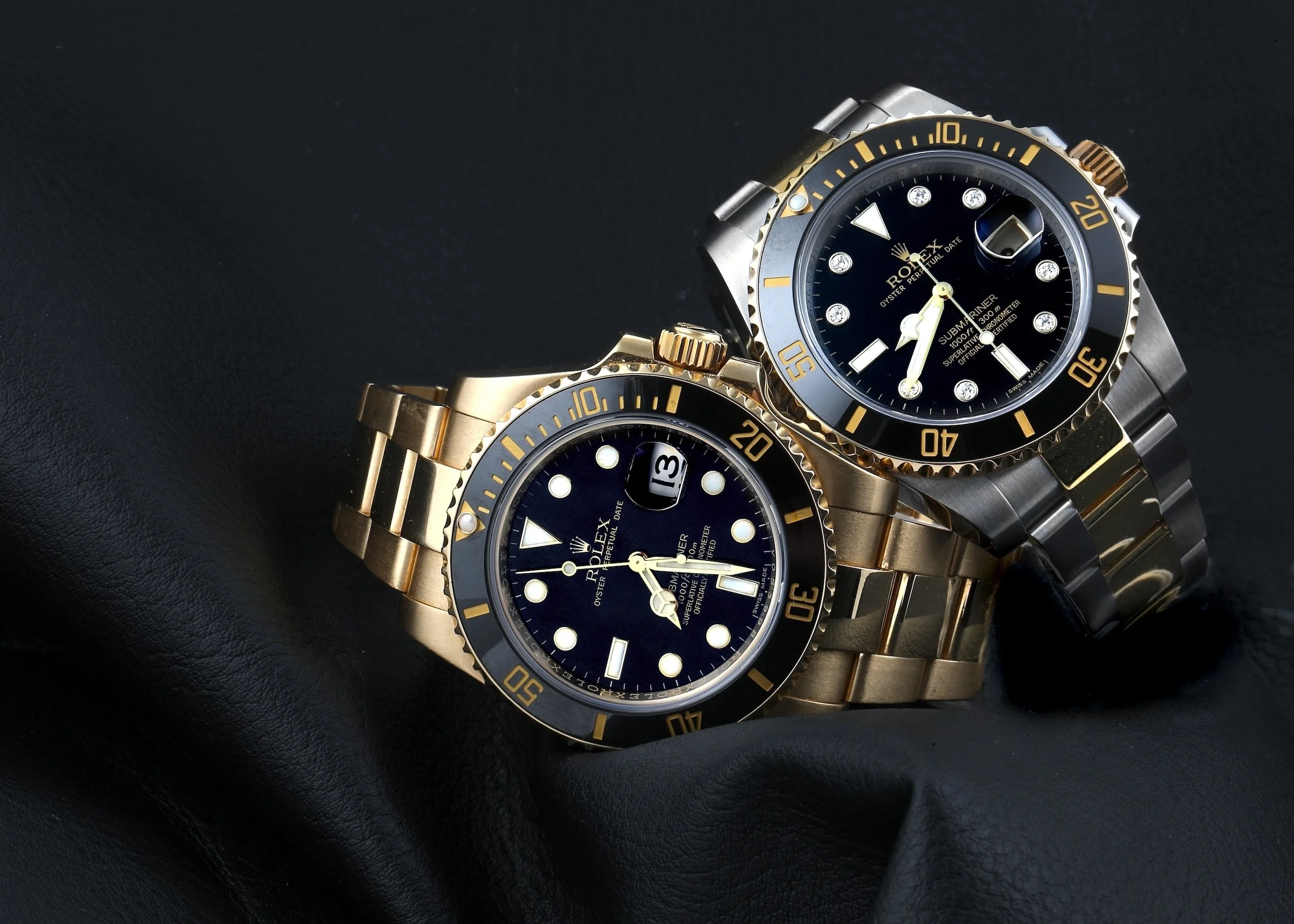 Close-up of Rolex Cyclops lens magnifying the date window on a Rolex watch