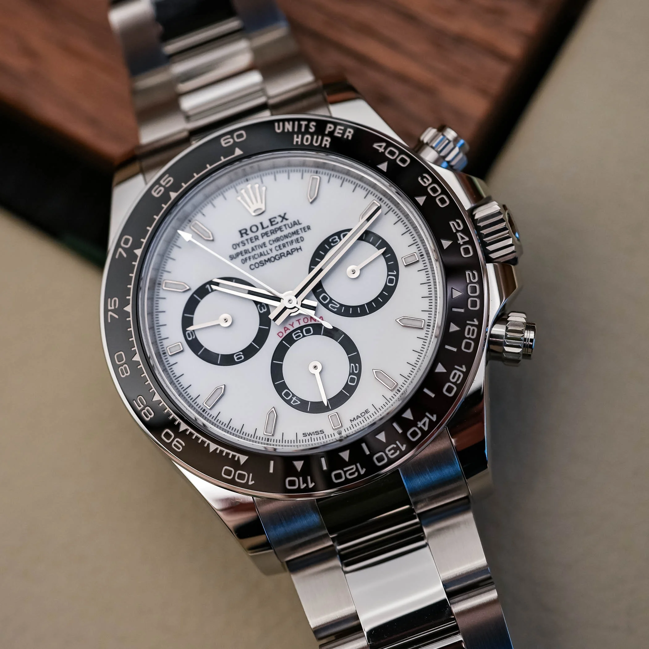 Rolex Daytona ref 126500LN chronograph watch with black Cerachrom bezel